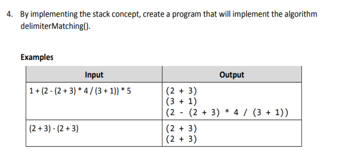 Solved 4. By Implementing The Stack Concept, Create A | Chegg.com