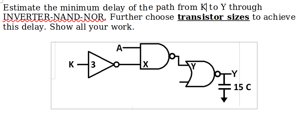 Solved Estimate the minimum delay of the path from K to Y | Chegg.com