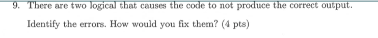 Solved Section 2 - Analyzing - Syntax and Logical Errors -7 | Chegg.com