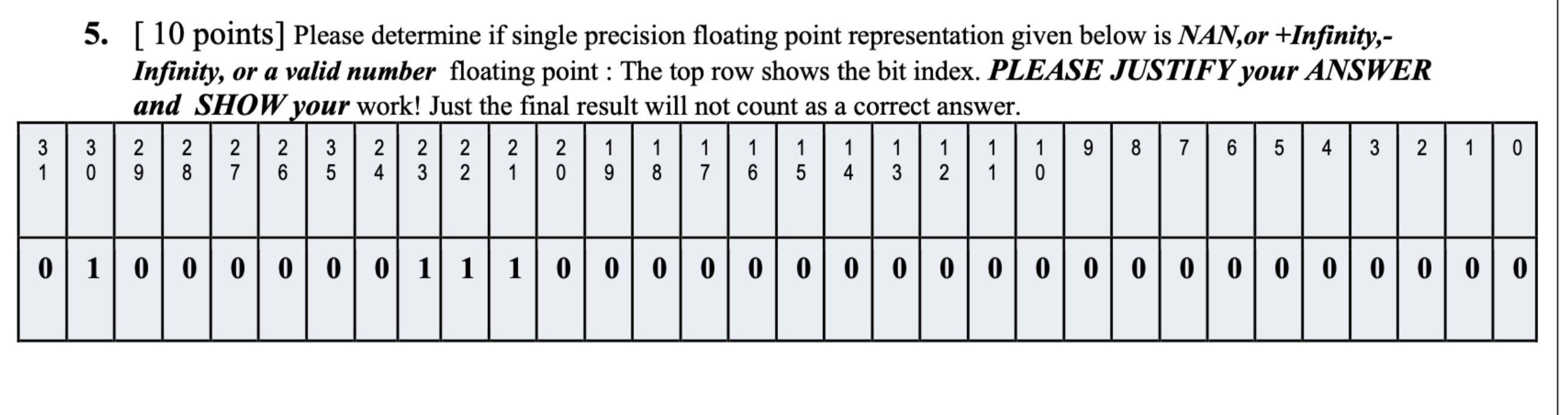 Solved 5. [10 points] Please determine if single precision | Chegg.com