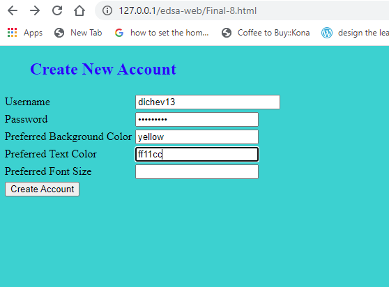 Solved write a PHP script for creating new account (for some | Chegg.com