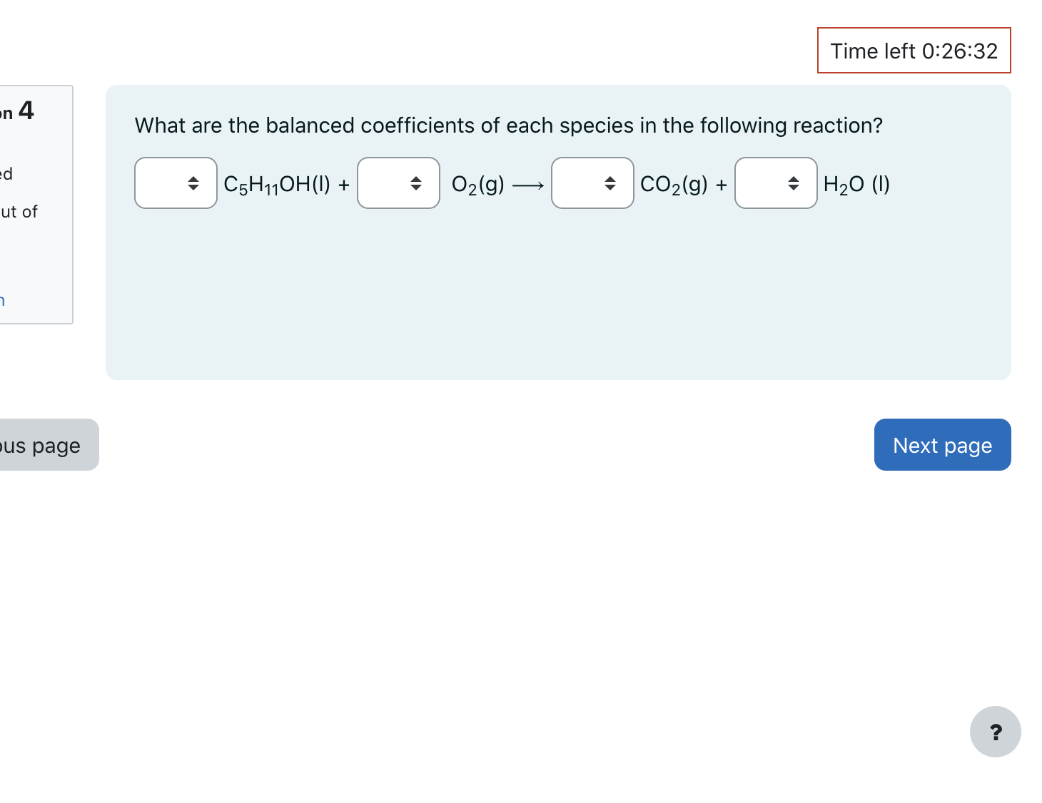 Solved What are the balanced coefficients of each species in | Chegg.com