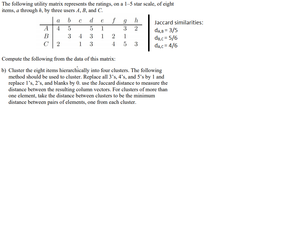 Solved a e The following utility matrix represents the | Chegg.com