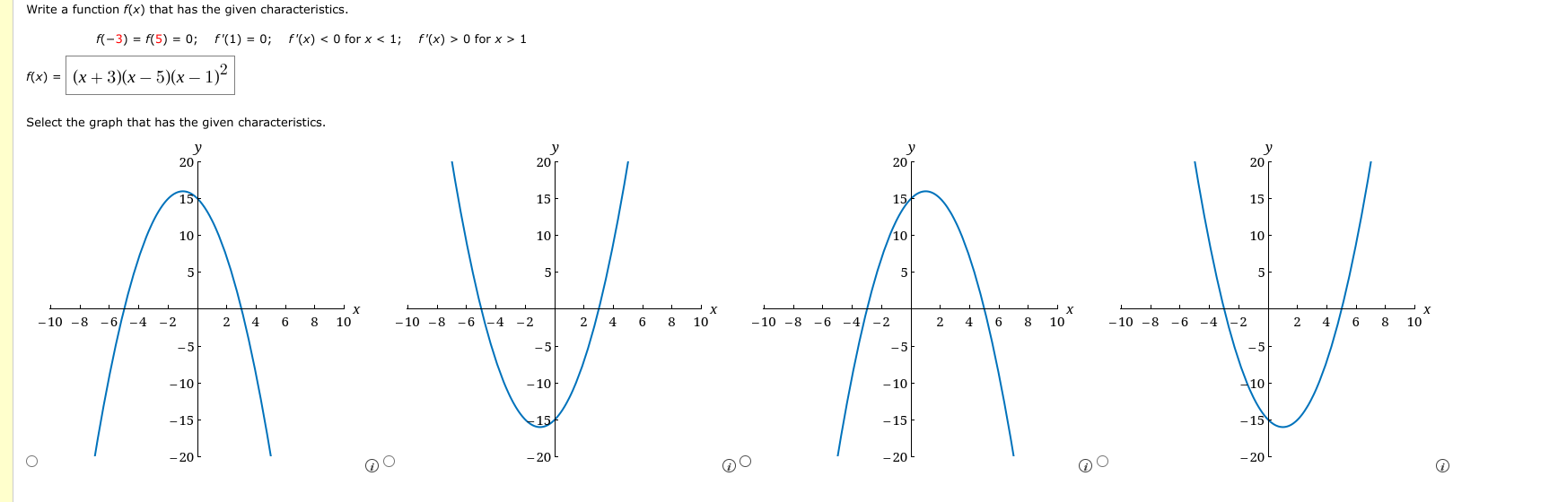 Solved Write a function f(x) that has the given | Chegg.com