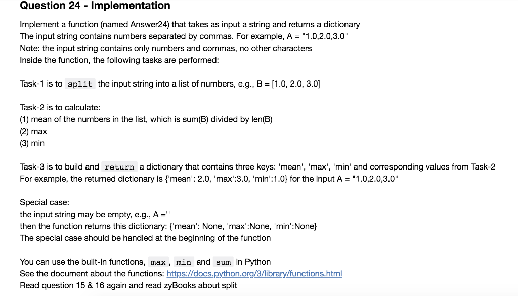 Solved Question 24 - Implementation Implement a function | Chegg.com