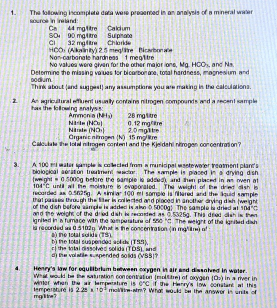 Solved The following incomplete data were presented in an | Chegg.com