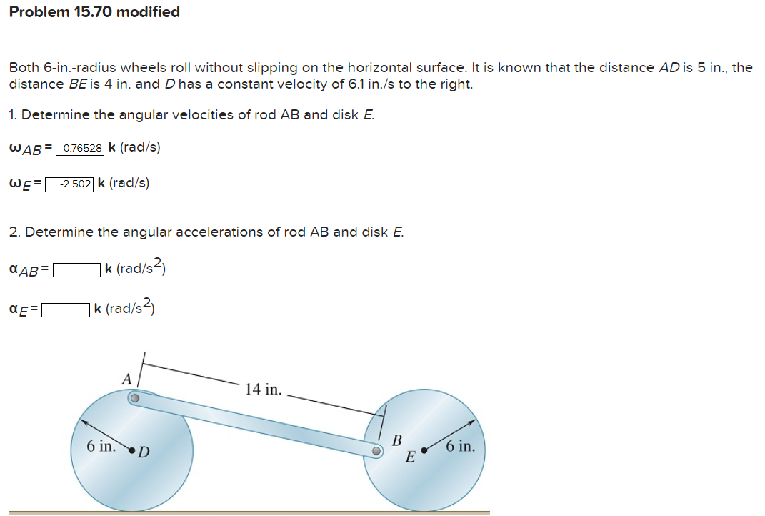 Solved Both 6-in.-radius wheels roll without slipping on the | Chegg.com