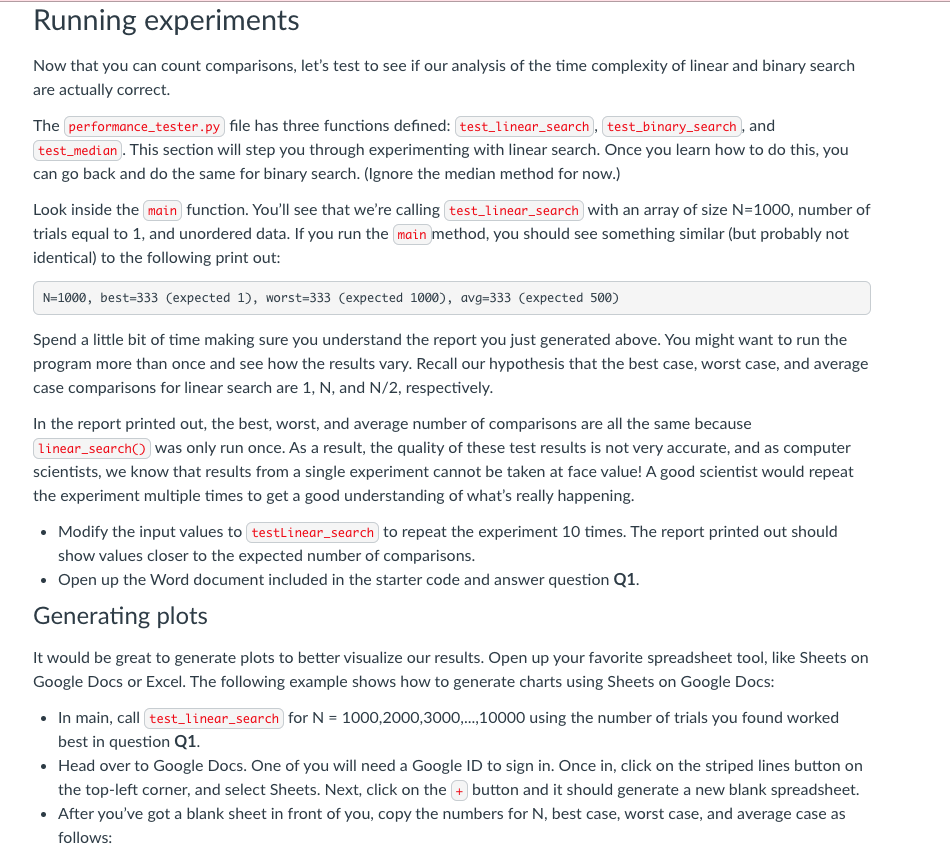 Testing search algorithms Today you and your partner | Chegg.com