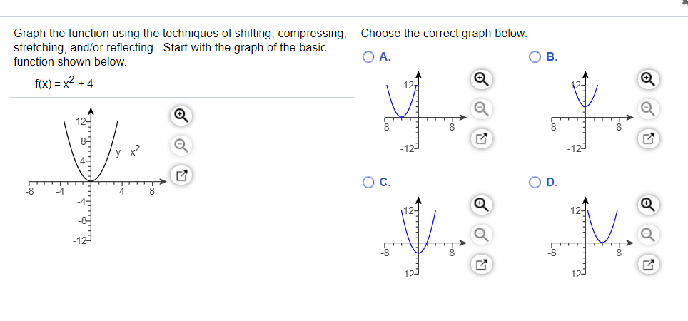 Solved Graph the function using the techniques of shifting, | Chegg.com