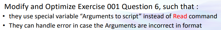 Solved #!/bin/bash # Programming Exercise : 001 # Question | Chegg.com