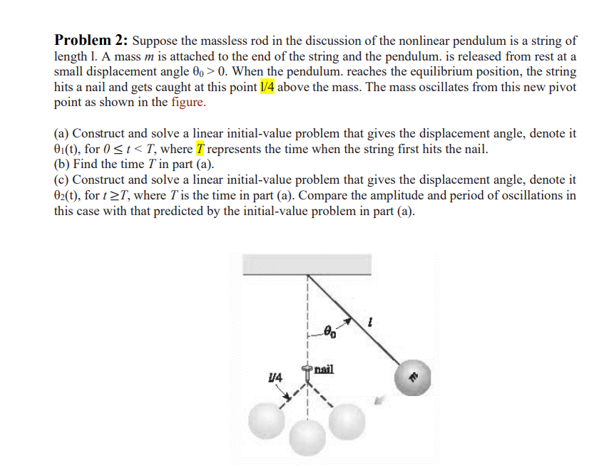 Solved Problem 2: Suppose the massless rod in the discussion | Chegg.com