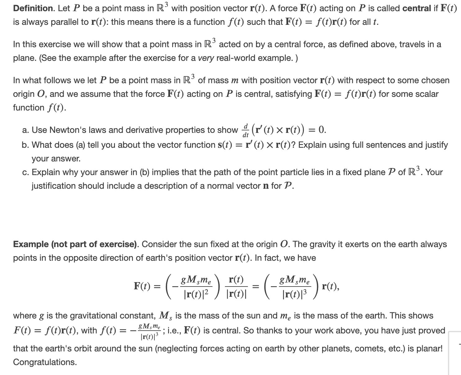 Definition Let 𝑃p Be A Point Mass In ℝ3r3 With Po Chegg Com