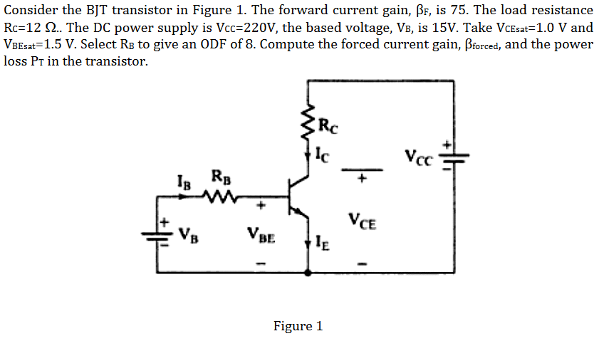 Solved Consider the BJT transistor in Figure 1. The forward | Chegg.com
