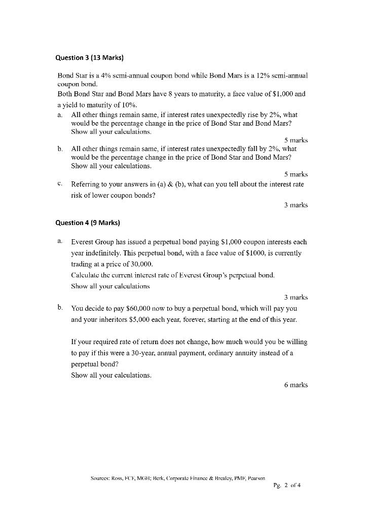 Solved Course: Introduction to Finance Assignment 2 Date: 9 | Chegg.com