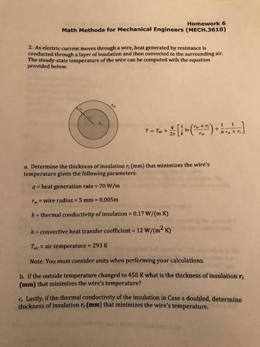 Homework 6 Math Methods For Mechanical Engineers | Chegg.com