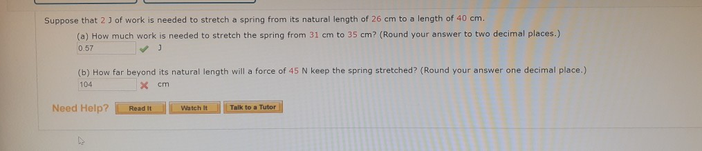 Solved Suppose that 2) of work is needed to stretch a spring | Chegg.com