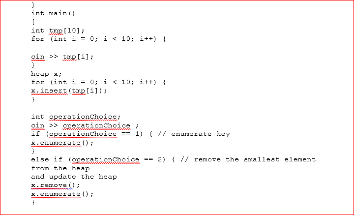 Solved You will implement minimum heap using vector. The | Chegg.com