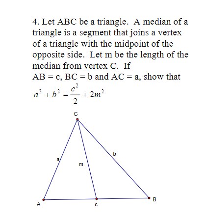 Solved 4 Let ABC Be A Triangle A Median Of A Triangle Is A Chegg Com   Php5CphX0