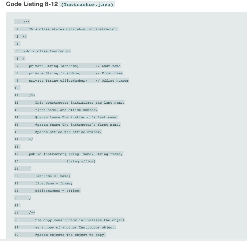 Solved JAVA- Chapter 8 presented an Instructor class that | Chegg.com