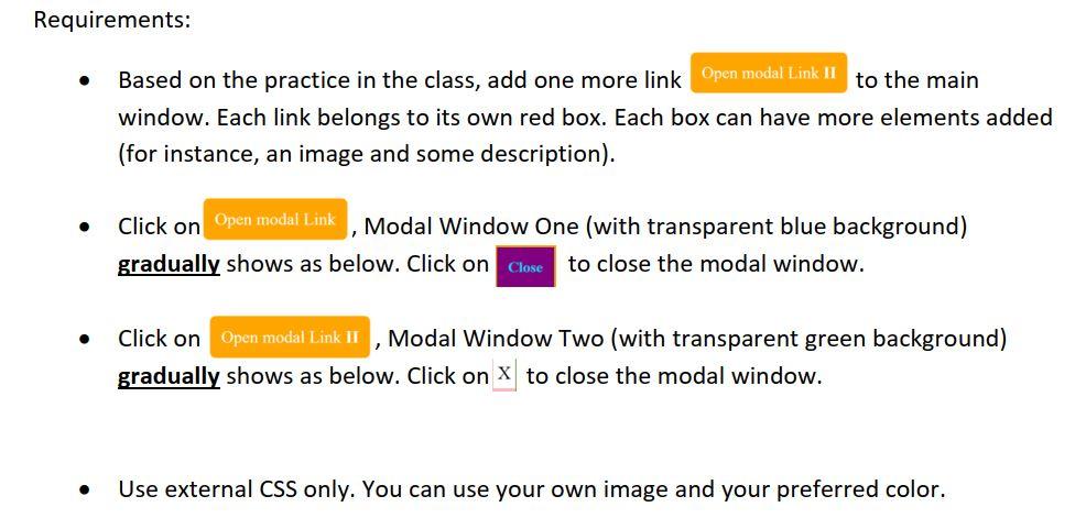 Solved Requirements: Based on the practice in the class, add 