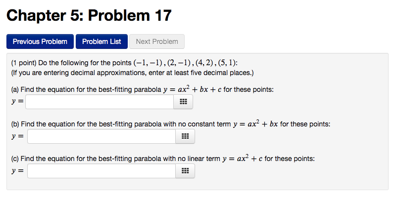 Solved Chapter 5: Problem 17 Previous Problem Problem List | Chegg.com