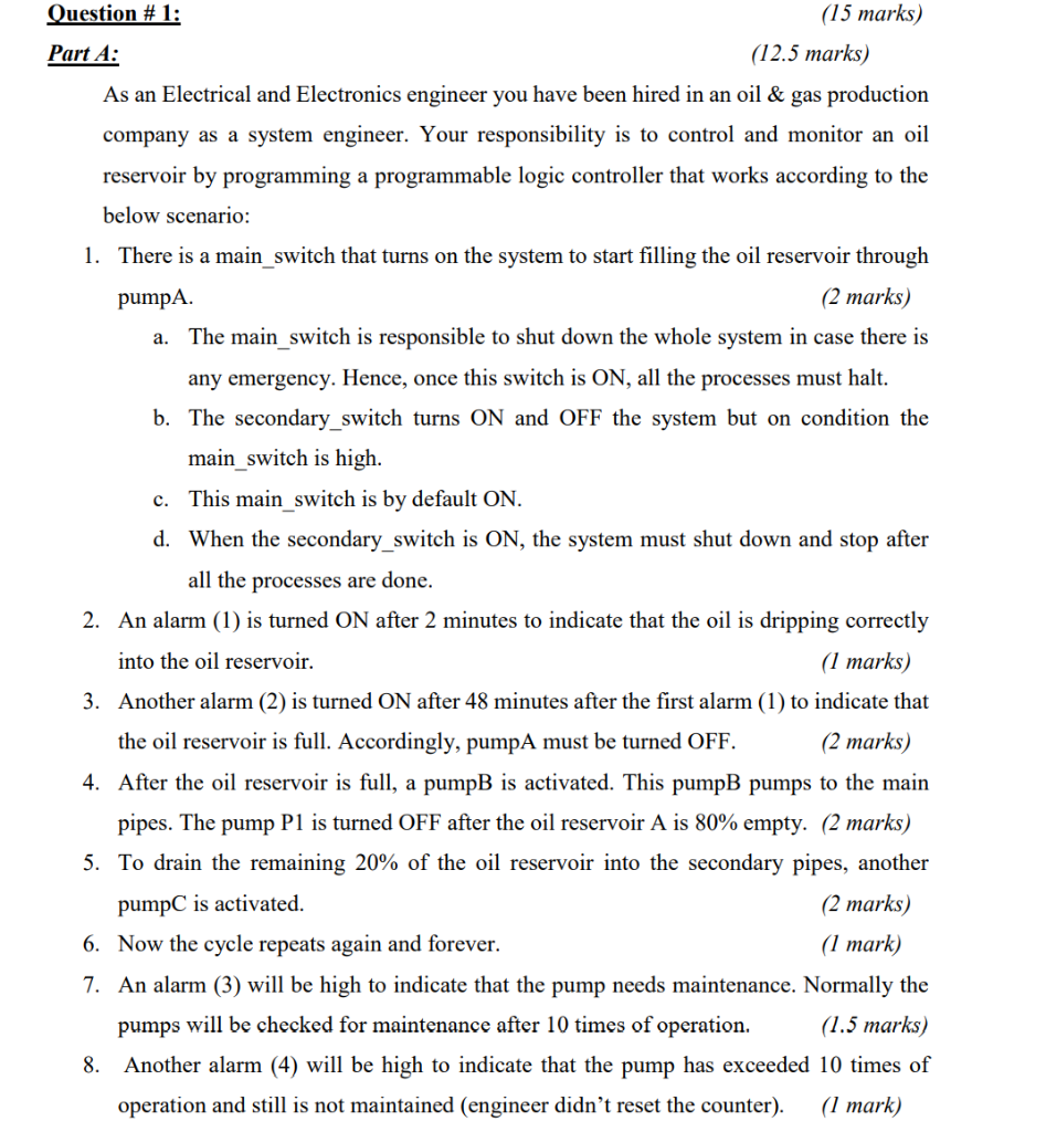 Solved a. Question #1: (15 marks) Part A: (12.5 marks) As an | Chegg.com