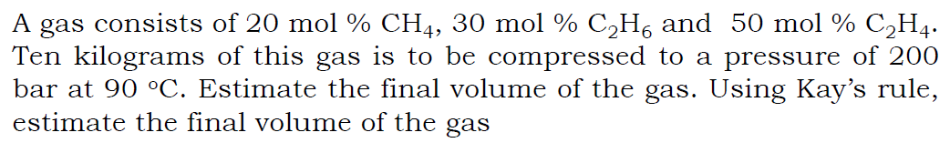 Solved A gas consists of 20 mol%CH4,30 mol%C2H6 and 50 | Chegg.com