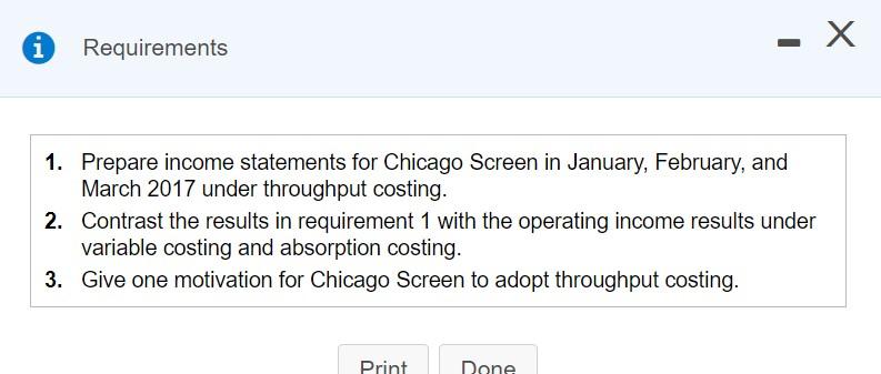 Chicago Screen Corporation manufactures and sells | Chegg.com