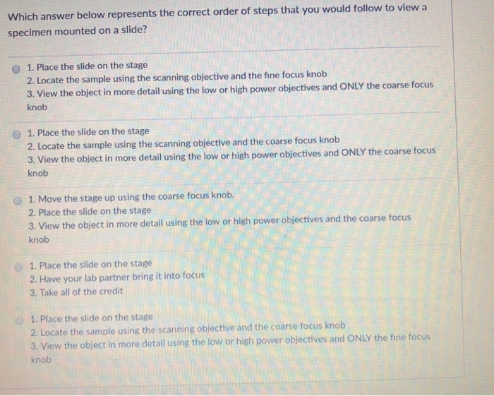 Solved TRUE OR FALSE The brightness of the microscope