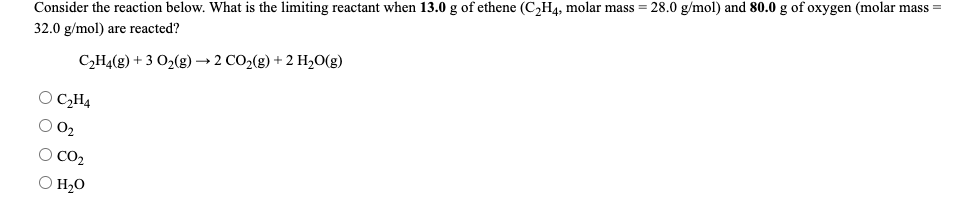 Solved Consider the reaction below. What is the limiting Chegg