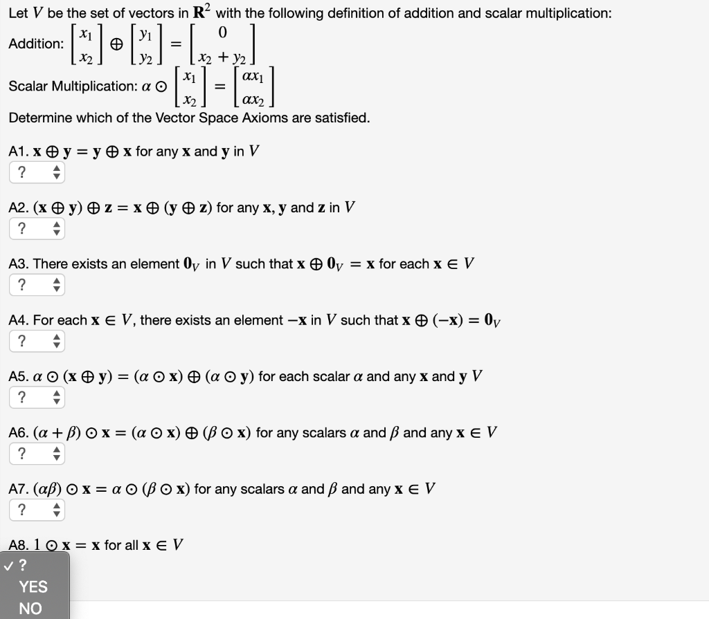 Solved Let V Be The Set Of Vectors In R With The Following Chegg Com