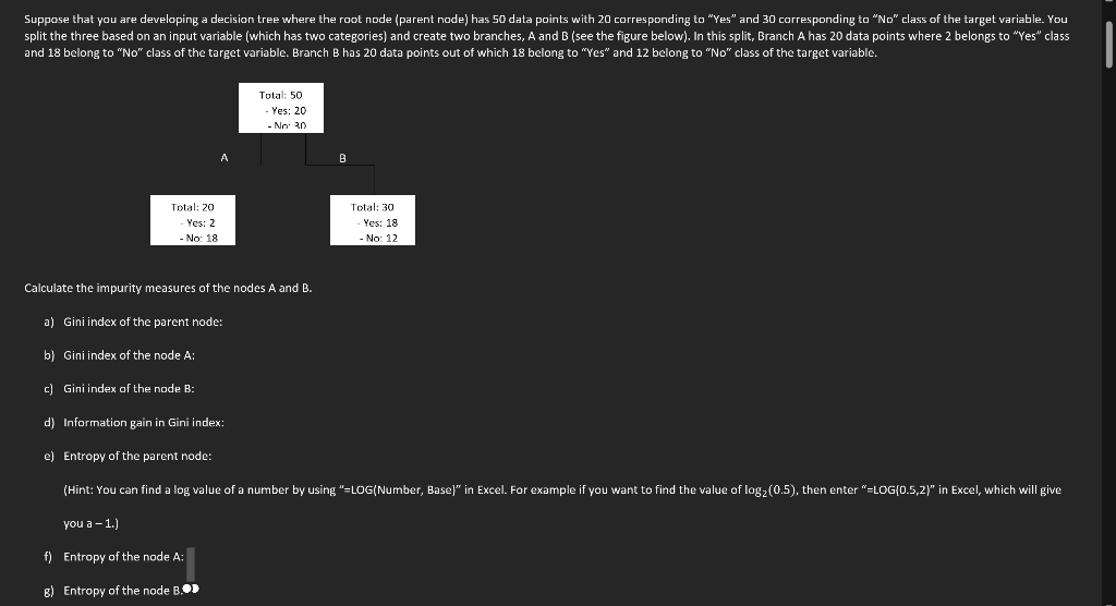 Solved Suppose that you are developing a decision tree where | Chegg.com