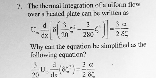 7 The Thermal Integration Ofa Uiform Flow Over A Chegg Com