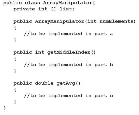 Solved Part a) Implement the ArrayManipulator constructor | Chegg.com