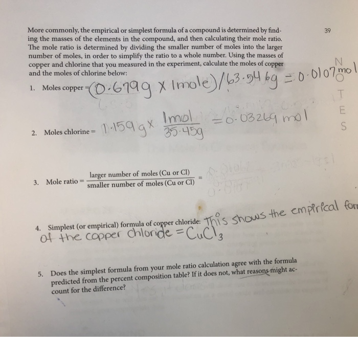 Solved More commonly, the empirical or simplest formula of a | Chegg.com