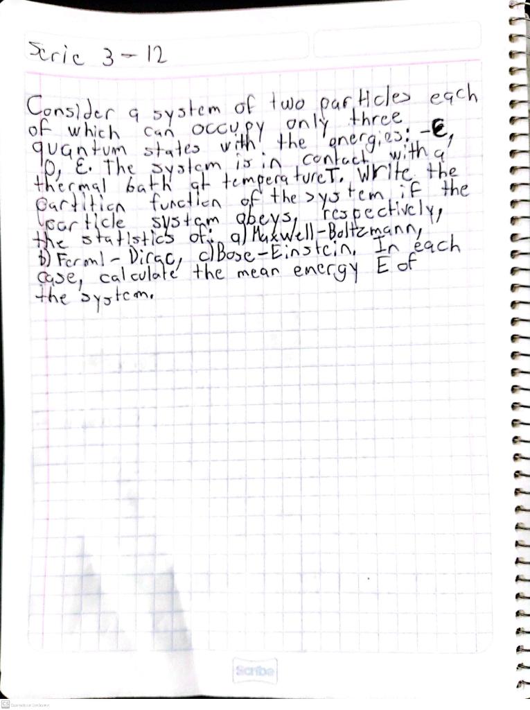 Solved Serie 3-12 Consider a system of two particles each , | Chegg.com
