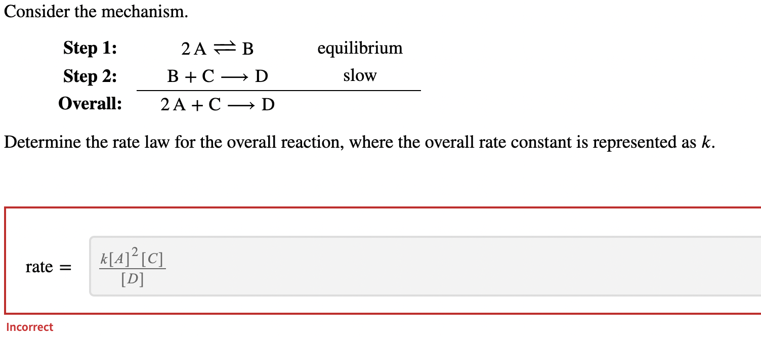 Solved Consider the mechanism. Step 1: Step 2: Overall: 2A | Chegg.com
