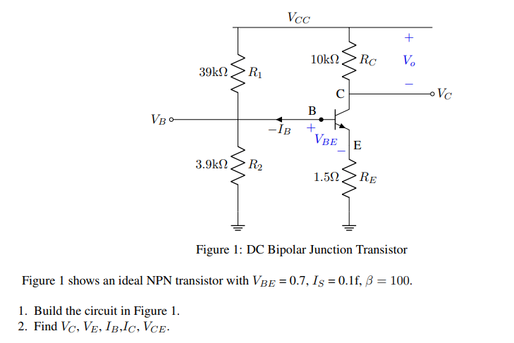 Solved Figure 1: DC Bipolar Junction Transistor Figure 1 | Chegg.com