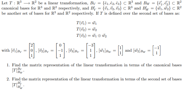 Solved Let T R Rp Be A Linear Transformation By Eu Chegg Com