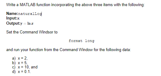 Solved Part C: MATLAB Programming 7) M-File: Function The | Chegg.com