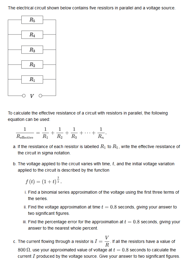 Solved The electrical circuit shown below contains five | Chegg.com