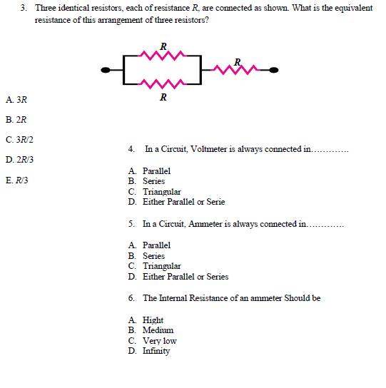 Solved 3. Three identical resistors, each of resistance R,