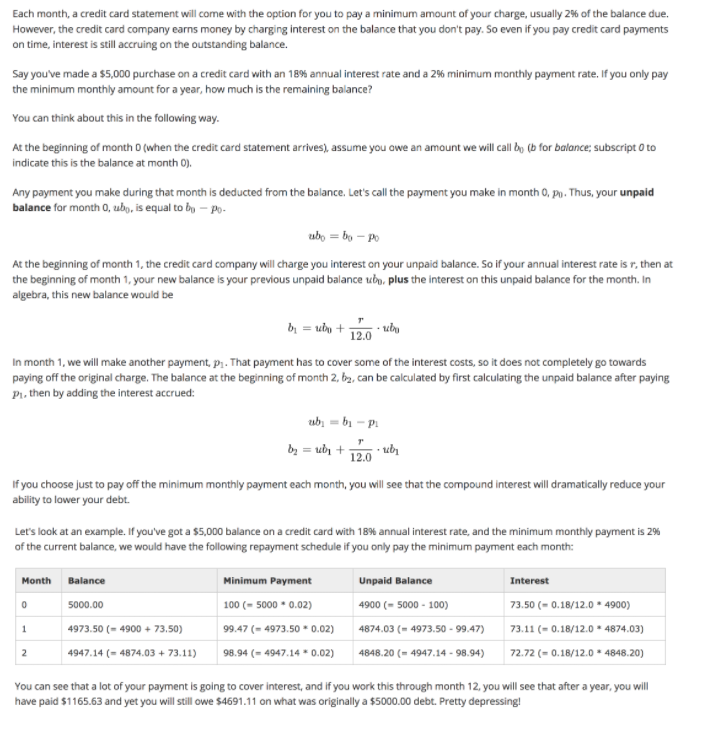 Solved In python Problem 1 - Paying Debt off in a | Chegg.com