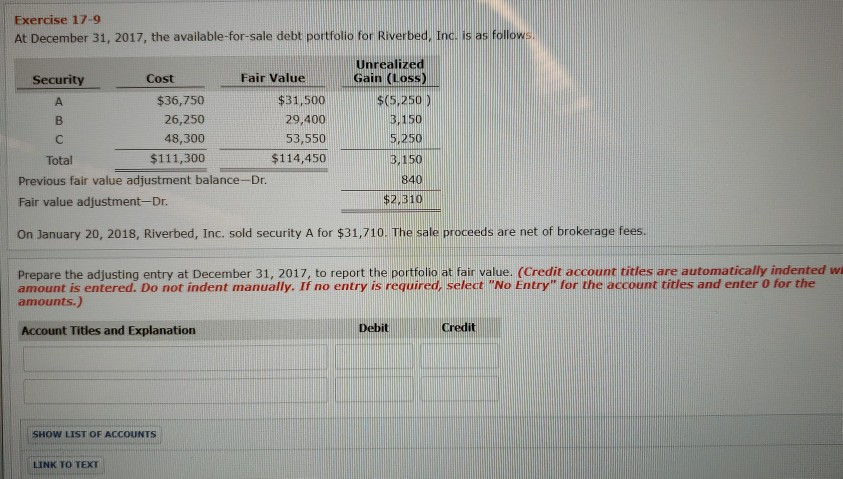 Solved Show the balance sheet presentation of the | Chegg.com