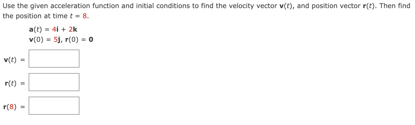 Solved Use the given acceleration function and initial | Chegg.com