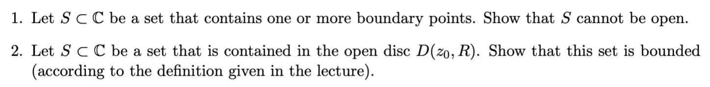Solved defintion of bounded set: A set S is bounded if S | Chegg.com