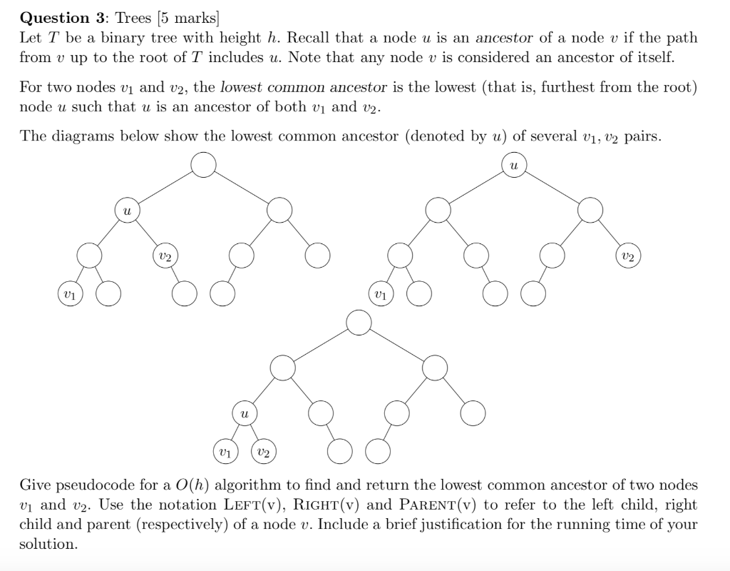 Solved Question 3: Trees [5 Marks Let T Be A Binary Tree 