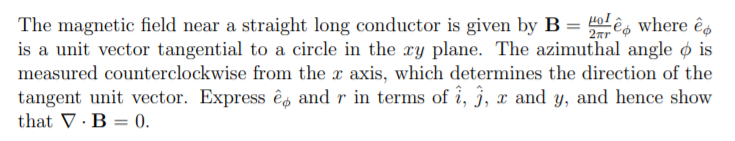 Solved The magnetic field near a straight long conductor is | Chegg.com
