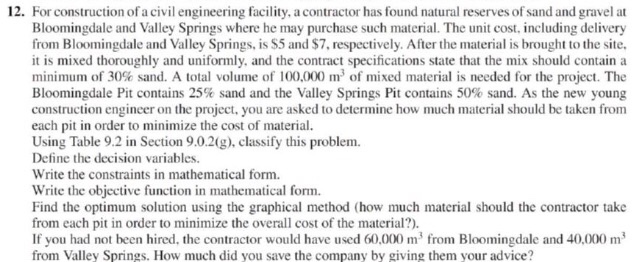 Solved 12. For construction of a civil engineering facility, | Chegg.com