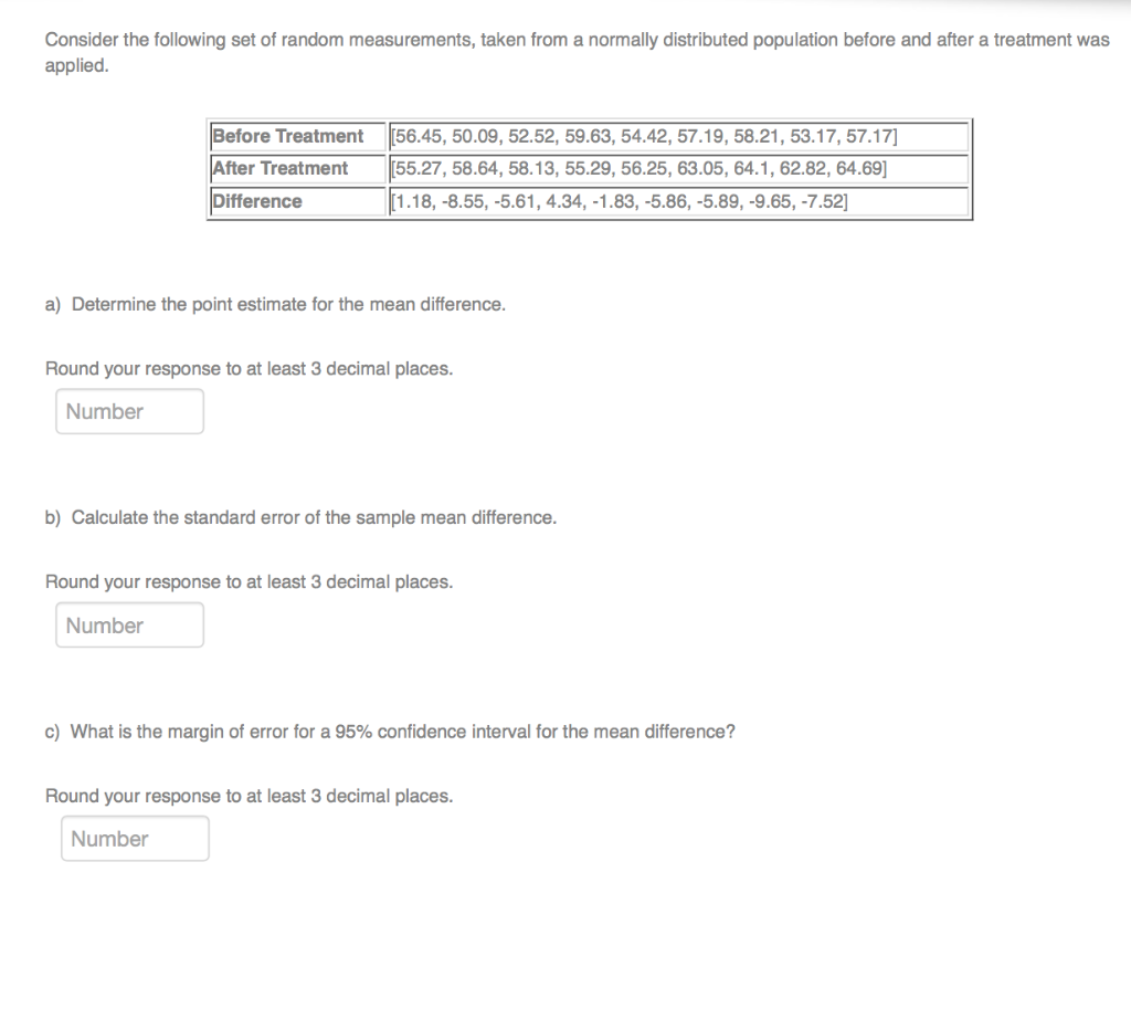 Measurements Random Solved Consider the following set of random measurements, | Chegg.com